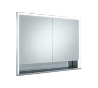 KEUCO Royal Lumos armario con espejo de pared 2 puertas, puerta corta, estante abierto, 1000mm, 14314171303, Versión: con control Dalí