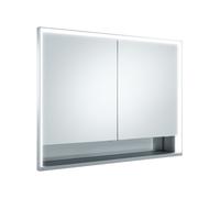 KEUCO Royal Lumos armario con espejo de pared 2 puertas, puerta corta, estante abierto, 1050mm, 14338171301, Versión: sin control Dalí