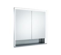 KEUCO Royal Lumos armario con espejo de pared 2 puertas, puerta corta, estante abierto, 800mm, 14332171301, Versión: sin control Dalí