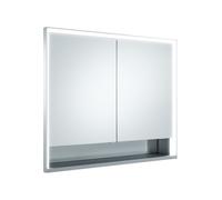 KEUCO Royal Lumos armario con espejo de pared 2 puertas, puerta corta, estante abierto, 900mm, 14333171301, Versión: sin control Dalí