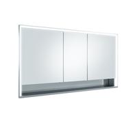 KEUCO Royal Lumos armario de pared con espejo 3 puertas, puerta corta, estante abierto, 1400mm, 14336171301, Versión: sin control Dalí