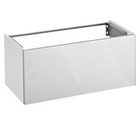 KEUCO ROYAL REFLEX mueble bajo para lavabo, 1 extracción frontal, 996x450x487mm, 34070570000, Cuerpo/Frontal: Negro Seda lacado mate / Vidrio Negro