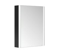 KEUCO SOMARIS armario con espejo, de pared, 1 puerta, con calefacción de espejos, abatible a la derecha, 600mm, 14501371101, Color: Negro Mate