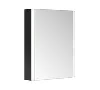 KEUCO SOMARIS armario con espejo, de pared, 1 puerta, con calefacción de espejos, abatible hacia la izquierda, 600mm, 14501371201, Color: Negro Mate