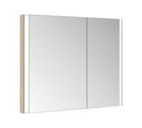KEUCO SOMARIS armario con espejo, de pared, 2 puertas, asimétrico, con calefacción de espejos, 1000mm, 14513852201, Color: Roble decoración ligera