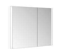 KEUCO SOMARIS armario con espejo, de pared, 2 puertas, asimétrico, con calefacción de espejos, 1000mm, 14513512201, Color: Blanco Mate