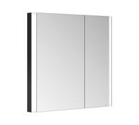 KEUCO SOMARIS armario con espejo, de pared, 2 puertas, asimétrico, con calefacción de espejos, 800mm, 14512372201, Color: Negro Mate