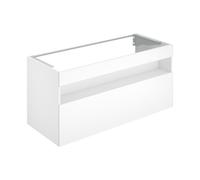 KEUCO STAGELINE mueble bajo para lavabo, 1 extracción frontal, 1200x625x490mm, con iluminación LED, 32882300100, Cuerpo/Frontal: Decoración blanca mate / cristal blanco