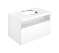 KEUCO STAGELINE mueble bajo para lavabo sobre encimera, 1 extracción frontal, 800x550x490mm, 1 agujero para grifo a la derecha, con iluminación LED, 32865290100, Cuerpo/Frontal: Inox lacado satinado m
