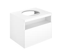 KEUCO STAGELINE mueble bajo para lavabo sobre encimera, 1 extracción frontal, sin agujero para grifo, 650x550x490mm, 32853290000, Cuerpo/Frontal: Inox lacado satinado mate / Inox cristal satinado