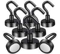 Keukenket 8 ganchos magnéticos de 25 mm, extra fuertes, 25 kg, imanes de neodimio para barbacoa, canalón, camping, garaje y cocina