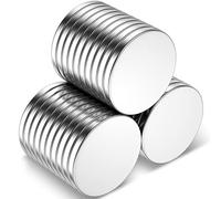 Keukenket Imanes de disco de nedimio fuertes, imanes redondos de tierras raras resistentes, pequeños imanes para nevera, bricolaje, gabinete, científico, artesanía, 0.8 x 0.08 pulgadas, paquete de 30