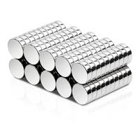 Keukenket Imanes redondos pequeños de neodimio de 10 x 3 mm, plateados, para frigorífico, manualidades, industria, armario de cocina, 100 unidades
