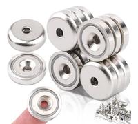 Keukenket Juego de imanes de neodimio, 15 unidades, fuerza extrafuerte, 10 kg, imanes redondos plateados de 20 mm para cocinas, neveras, oficinas