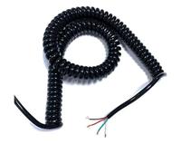 KEuLen Cable Espiral de Resorte, Cable en Espiral, Cable de resorte de alambre telescópico en espiral de 4 núcleos(4 Cores 20 Awg,Stretch 8 meter)