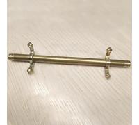 KEuLen Clips for Soporte de Alfombra de Escalera de latón Antiguo, Varillas de Escalera Ajustables for Corredores, Uso doméstico y Comercial con remates y Soportes(Brass-14pcs,117cm(46in))
