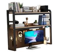 KEuLen Estantería de Escritorio, Estante de Escritorio, Estantería de Escritorio de 2 Niveles, Organizador Multifuncional for Libros con Tablero Perforado.(B,135X24X100)