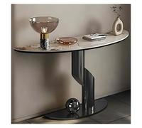 KEuLen Mesa Consola, Mesa de Consola, Consola de Media Luna, diseño Delgado, Ideal for Entrada, Sala de Estar u Oficina. Ahorra Espacio.(Black a,100cm/39.3")