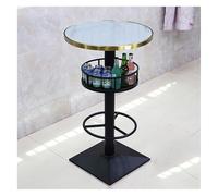 KEuLen Mesa de Bar, Mesa Alta, Mesa de Comedor de 105 cm de Altura con encimera de mármol y cestas de Almacenamiento for Sala de Estar.(White)