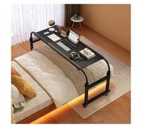 KEuLen Mesa de Sobrecama con Ruedas, Escritorio con Ruedas for Cama, Altura Ajustable for hospitales y hogares.(Black,140cm/55.1in)