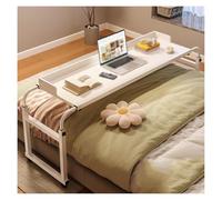 KEuLen Mesa de Sobrecama con Ruedas, Mesa con Ruedas, Altura Ajustable, Mesa móvil Cruzada, Ideal for Cualquier Lugar del hogar.(White,120cm/47.2in)