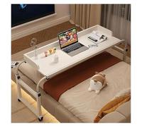 KEuLen Mesa de Sobrecama con Ruedas, Mesa de Cama con Ruedas, Altura Ajustable, Mesa for portátil(White)