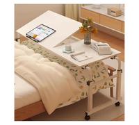 KEuLen Mesa de Sobrecama con Ruedas, Mesa de Cama con Ruedas Mesa de computadora for Cama Mesa sobre Cama con Ruedas Altura Ajustable(White)