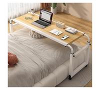 KEuLen Mesa de Sobrecama con Ruedas, Mesa de Noche con Ruedas, Altura Ajustable, móvil, Ideal for Cualquier Lugar del hogar.(Primary Color,No-Baffle：140cm/55.1in)