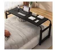 KEuLen Mesa de Sobrecama con Ruedas, Mesa de Noche con Ruedas, Altura Ajustable, móvil, Ideal for Cualquier Lugar del hogar.(Black,No-Baffle：120cm/47.2in)