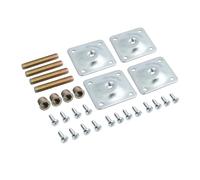 KeuLen Placas de Montaje for Patas de Muebles, 4 Piezas, 4 Placas de fijación for Patas en ángulo for sofá, Silla, Mesa, Pata de Madera, 4 Tornillos de Metal M8 x 50