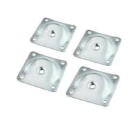 KeuLen Placas de Montaje for Patas de Muebles, 4 Piezas de Soporte de Hierro for Muebles, Placas biseladas for Patas de 58 mm/2,28 Pulgadas, Soporte for Mesa, Silla, sofá, reparación(Silver)