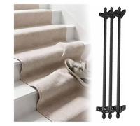 KEuLen Varillas de Metal for alfombras de escaleras con remate esférico - Soportes for Corredores de alfombras Negros for escaleras seguras(16 Pcs,L38in/97cm)
