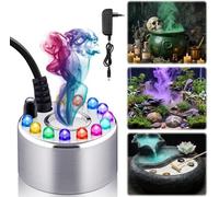 KEUPOK - Nebulizador ultrasónico con 12 LED coloridos, nebulizador de fuente de cambio de color para acuario, terrario, estanque y decoración de Halloween
