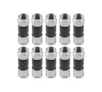 KEUQIXMR 2/10 Uds RG6 Conector Tipo F Ajuste de compresión Coaxial conexión Impermeable Adaptador Cable Antena Recta Azul Negro(Black 10pcs)
