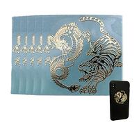 Keuyeo 5 Unids/Set De Pegatinas De Metal De Dragón Y Tigre para Álbum De Recortes, Pegatinas para Teléfono Móvil, Pegatinas De Decoración para Ordenador Portátil, Pegatinas Autoadhesivas