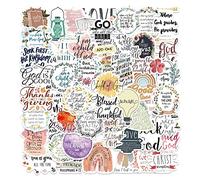 Keuyeo 52 Pegatinas Cristianas De Jesús, Pegatinas Religiosas De Fe De Biblia, Pegatinas De Palabras De Sabiduría Cruzada para Portátiles, Botellas De Agua, Regalos Cristianos De Pascua