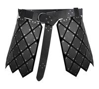 Keuyeo Armadura De Muslo De Cuero, Falda De Caballeros Vikingos, Falda De Batalla Ajustable, Accesorios De Disfraz Medieval para Hombres, Cosplay De Halloween