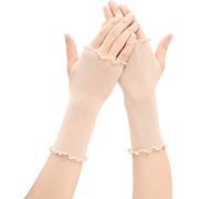 Keuyeo Guantes Sin Dedos De Malla para Mujer, Guantes para Conducir De Verano, Anti UV, Protector Solar, Elegantes Guantes De Rejilla De Medio Dedo para Mujer, Manopla De Malla