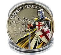 Keuyeo Moneda Conmemorativa De Los Caballeros Templarios, Moneda Cruzada, Moneda De Desafío Vintage, Medalla De Escudo Sagrado para Amantes De Colección De Arte