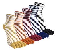 Kevaler Calcetines de Dedos Mujer Algodón Con Dibujos de Animal Perro Gato - 5 Pares Separados Pies Cinco Dedos de Deporte