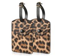 Kevancho Leather Luggage Tags for Men Women Suitcase Labels Baggage B