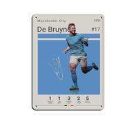 Kevin De Bruyne (8) Póster retro de metal de hojalata de arte chic retro pintura de hierro bar gente cueva café familia garaje póster decoración de pared 12 x 16 pulgadas (30 x 40 cm)