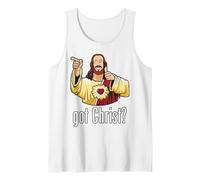 Kevin Smith View Askewniverse Buddy Christ Got Finger Guns Camiseta sin Mangas, Hombre, Blanco, S