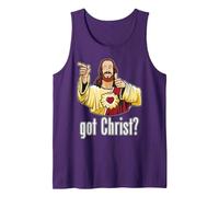 Kevin Smith View Askewniverse Buddy Christ Got Finger Guns Camiseta sin Mangas, Hombre, Morado, L