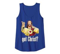 Kevin Smith View Askewniverse Buddy Christ Got Finger Guns Camiseta sin Mangas, Mujer, Azul Real, M