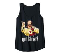 Kevin Smith View Askewniverse Buddy Christ Got Finger Guns Camiseta sin Mangas, Mujer, Negro, S