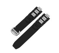 Kevisae Correa de reloj de silicona de goma negra compatible con Must De Cartier 21 Century Cronógrafo de cuarzo correa de reloj de goma para Cartier de 20 mm
