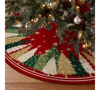 Kevsuvqin Falda Arbol Navidad de 122cm(48 Pulgadas), Cubre Pie Arbol de Navidad con Estrellas Brillantes y Patrón de árbol, Adecuado para Decoracion, Fiestas