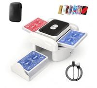 Kevsuvqin Mezcladora de Cartas eléctrica silenciosa, 3000 mAh, 2 Modos, Bandeja para Tarjetas de Juego, máquina mezCladora de Tarjetas para 2 Cubiertas