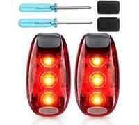 KEWAYO 2 luces para correr recargables USB para bicicleta LED, luz estroboscópica, luz de carrera de seguridad, para correr, alpinismo, perros, bicicletas